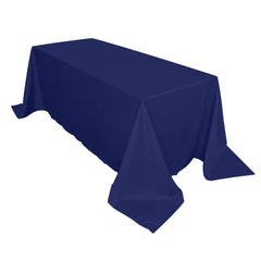 Polyester 90"x132" Rectangle Tablecloth Navy Blue - Seamless Wrinkle-Resistant Table Cover
