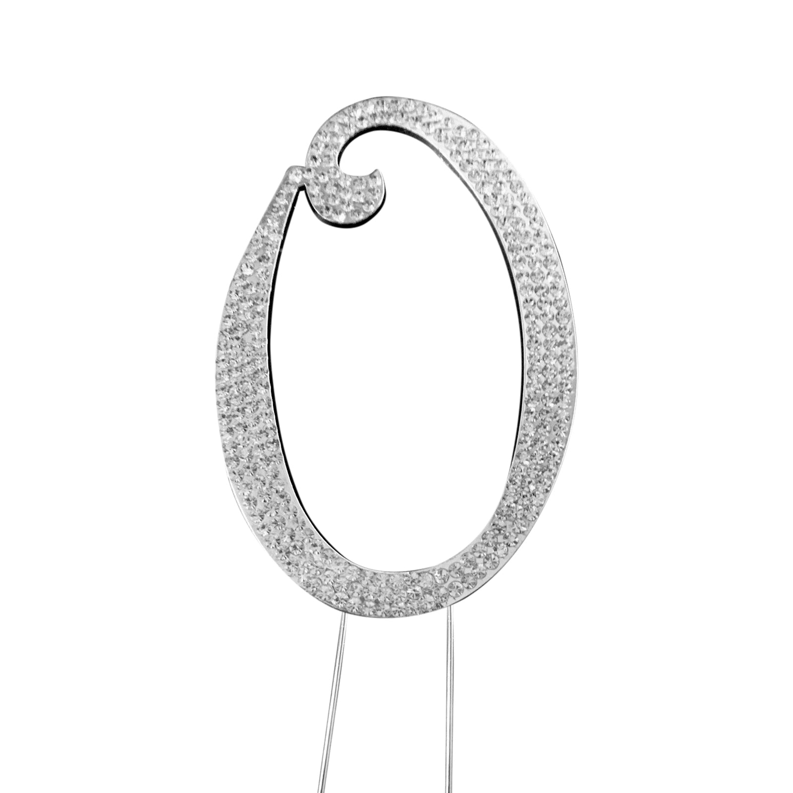 Rhinestone Cake Toppers Silver Monogram Letter and Number Design - Decorative Wedding Cake Decorations 2.5"