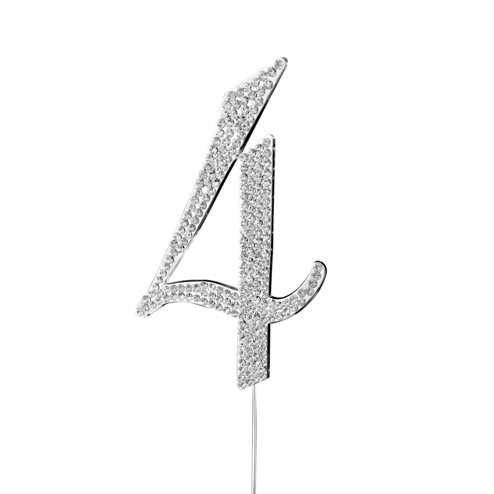 Rhinestone Cake Toppers Silver Monogram Letter and Number Design - Decorative Wedding Cake Decorations 2.5"