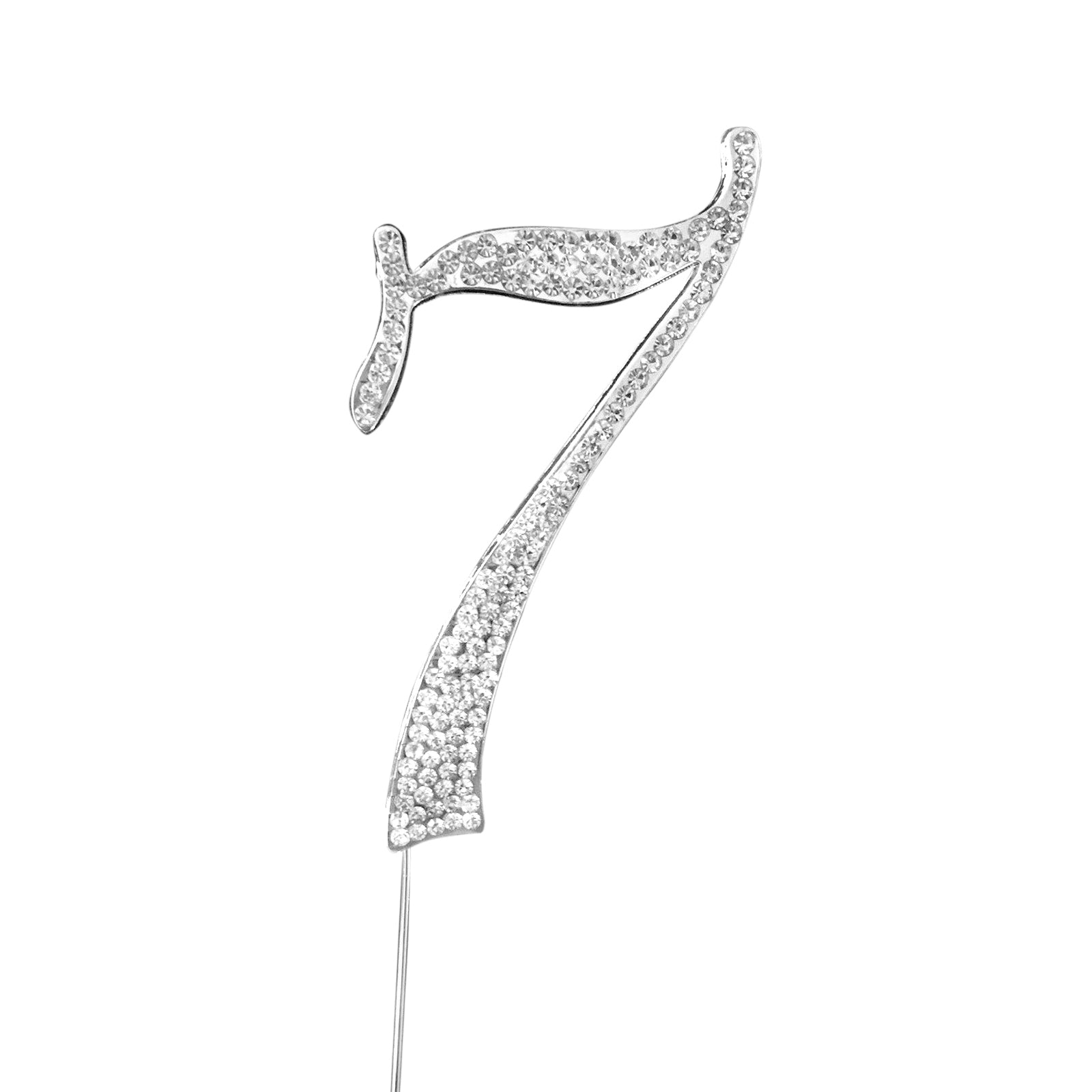 Rhinestone Cake Toppers Silver Monogram Letter and Number Design - Decorative Wedding Cake Decorations 2.5"