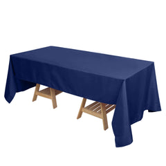 Polyester 72"x120" Rectangle Tablecloth Navy Blue - Durable and Stylish Table Cover