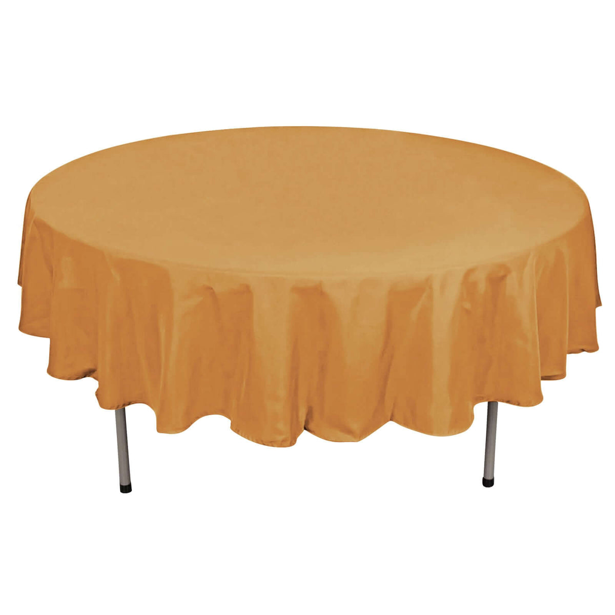 Polyester 90" Round Tablecloth Gold - Stain and Wrinkle-Resistant Table Cover for Party & Gatherings