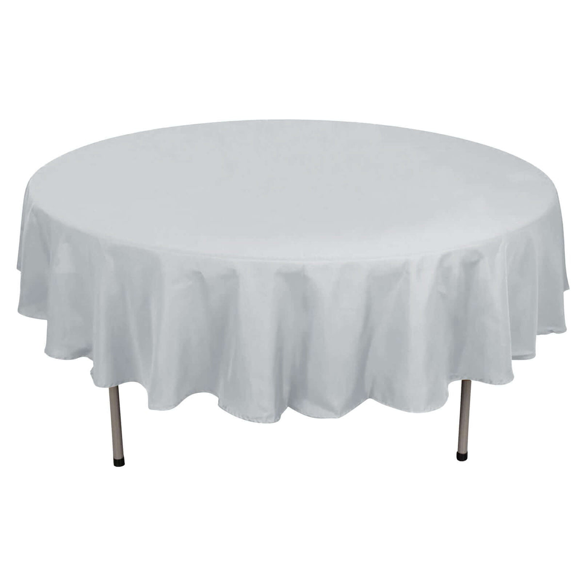 Polyester 90" Round Tablecloth Silver - Stain & Wrinkle-Resistant Table Cover